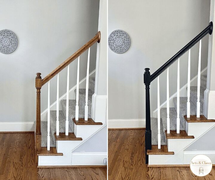 how to paint your stair railing and banister black