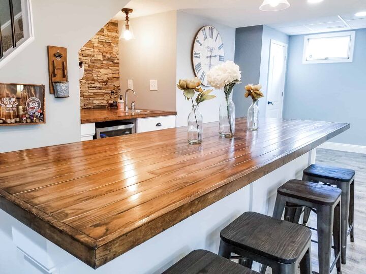 how to build a countertop with reclaimed wood flooring
