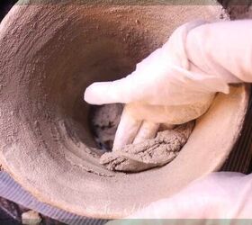 use lamp shades to create flower pots