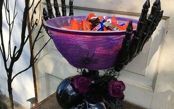 Tazón de caramelos con calavera de Halloween