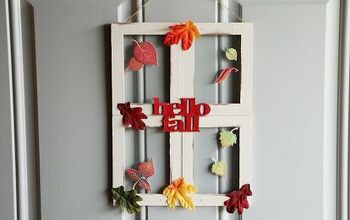 Diseño de ventana falsa de otoño usando marcos de fotos de Dollar Tree