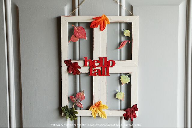 fall faux window design using picture frames from dollar tree