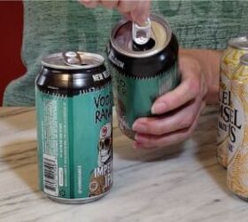 She cuts up cans for the most creative countertop idea