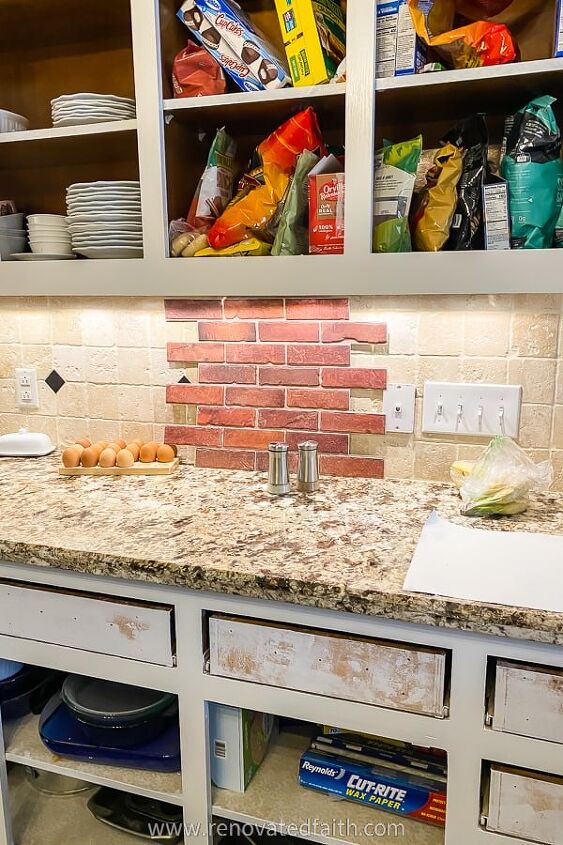 the absolute best faux brick for a backsplash, Red Brick Option