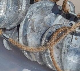 guirnalda de calabazas de metal galvanizado envejecido