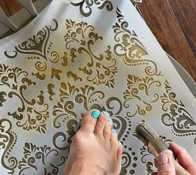 makeover on a makeover gold damask stencil aadido