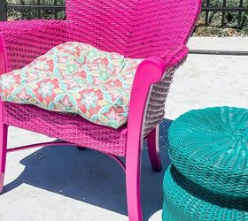 silla al aire libre makeover con pintura en aerosol