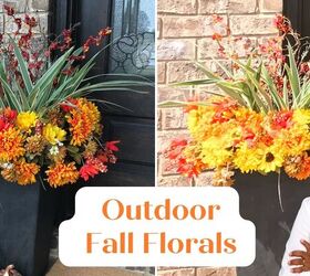 Arreglo floral de otoño al aire libre