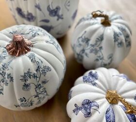 Easiest Decoupage DIY Chinoiserie Pumpkins (Shortcut Step By Step)