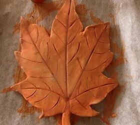 diy plato de arcilla con hojas de otoo