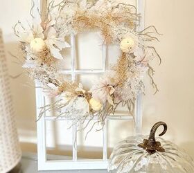 How to Make a Simple White Fall Wreath For Your Front Door