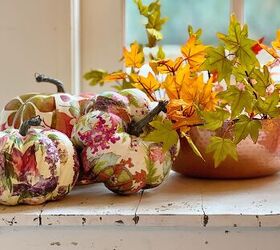 manualidad de calabaza con servilletas de decoupage