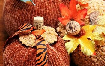 DIY Recycled Sweater Pumpkins With Wine Cork Stems