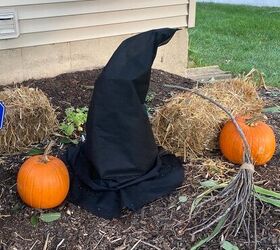 diy giant witch hat halloween lawn decoration