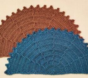 Textured Crochet Half Circle Alfombra