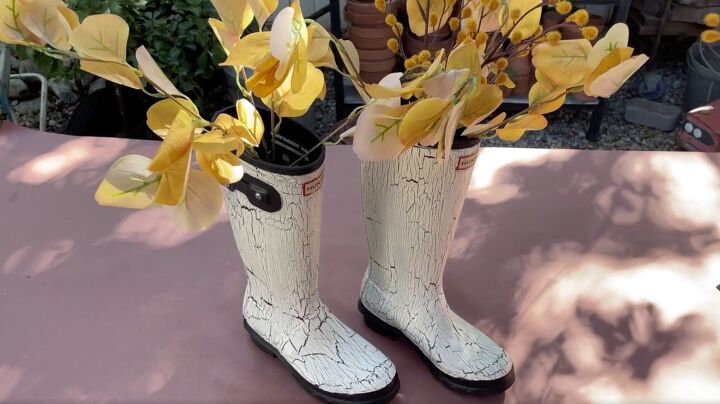 rain boot planters