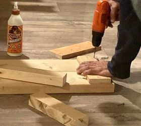 She uses thick pieces of wood like this to make the area around her fireplace so much more enchanting