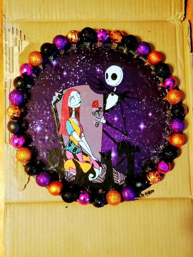 the nightmare before christmas jack and sally pizza pan wreath