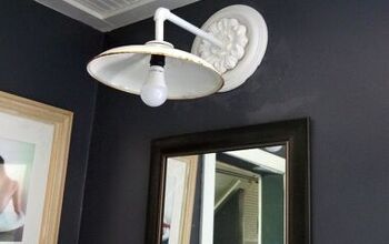 Bathroom Light Update With a Ceiling Medallion and Paint!