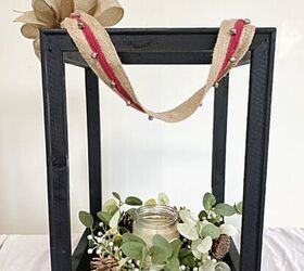 farol de navidad diy, farolillo negro con asa y corona