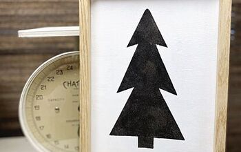 Black and White Stenciled Christmas Tree