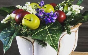 Easy Upcycled Cake Lid to Harvest Planter Using Dollar Tree Items