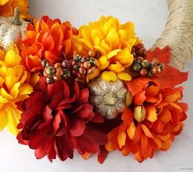 corona de otoo diy, Corona de flores de oto o