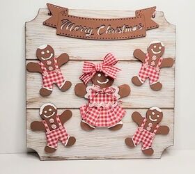 merry christmas gingerbread kids plaque decor