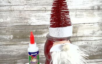 DIY Glitter Gumball Machine Santa Decor