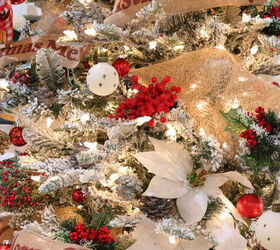 cmo disear fcilmente el rbol de navidad ms admirado con lazo derecho, rbol de Navidad decorado con cinta de malla y cinta org nica Merry Christmas