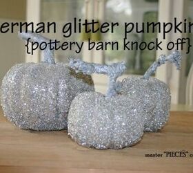 calabazas de cristal alemn con purpurina pottery barn knock off, Calabazas de purpurina