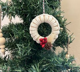 diy macrame christmas wreath ornament, X