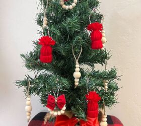 festive red beanie christmas tree ornament