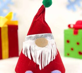 gnomos de navidad para hacer en navidad, manualidad de gnomo de navidad vertical