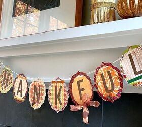 thanksgiving crafts banner, Banderola de papel para la chimenea de Acci n de Gracias