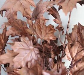 hojas de imitacin pintadas con spray, Hojas de cobre pintadas con spray