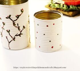 decoracin navidea con latas de conserva recicladas