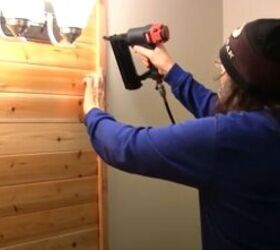 instalacin de tablones de cedro para un cuarto de bao makeover