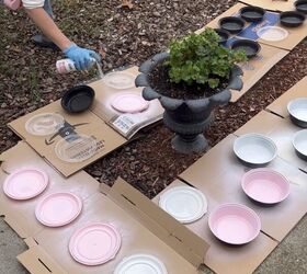 She brings all of her plastic containers outside for this brilliant winter idea