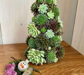 Mini árbol de Navidad de suculentas DIY - A Life Unfolding