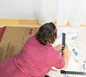 pintando con nios pequeos parasol reciclado de cartn diy, Plegado del parasol de cart n pintado 46 min