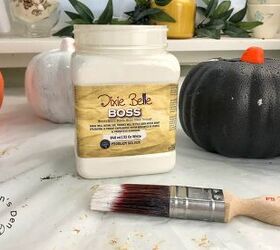 calabaza floral pintada con tiza contra el cncer de mama, Imprimaci n de calabazas de tienda de segunda mano con Boss