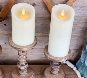 Easy DIY Rustic Wood Candlesticks  Wood candle sticks, Rustic diy