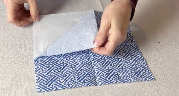 3 quick and easy decorative taper candle projects, Separating layers of a patterned paper napkin