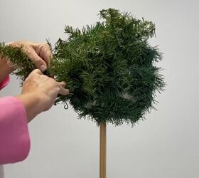 7 simple steps to make this festive diy christmas topiary, How to make a Christmas topiary
