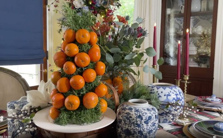 3 easy citrus dcor ideas to upgrade your home for the holidays, Orange cone topiary