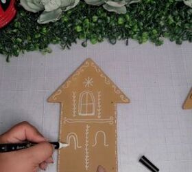 neutral gingerbread village, Sketching a design
