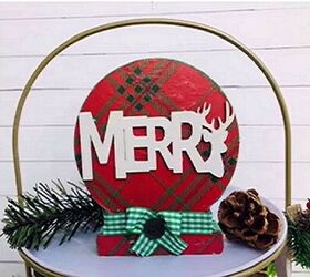 dollar tree christmas plaid merry reindeer home dcor diy