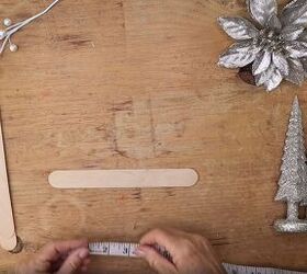 5 simple steps to make a stunning embroidery hoop centerpiece, Measuring a large tongue depressor