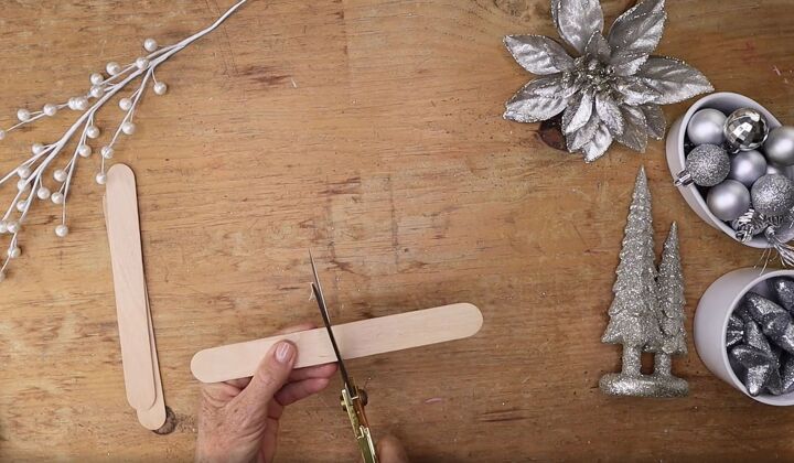 5 simple steps to make a stunning embroidery hoop centerpiece, Cutting a large tongue depressor